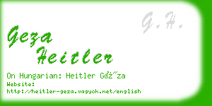 geza heitler business card